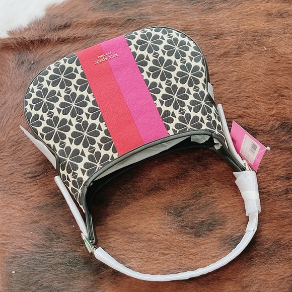 Kate Spade K5520 Flower Jacquard Stripe Penny Small Hobo Bag - Picture 4 of 8